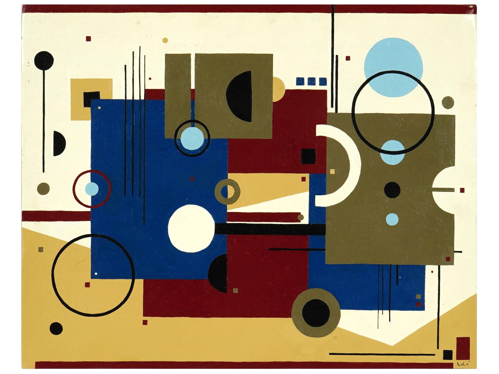 ATTR TO LOLO SOLDEVILLA ABSTRACT CUBAN OIL PAINTING (1 of 4)