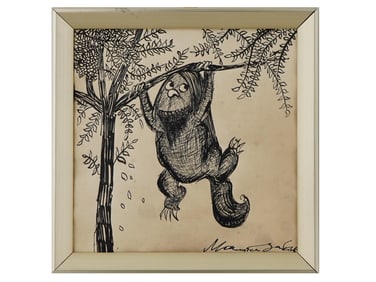 MAURICE SENDAK AMERICAN CARTOON INK PAINTING