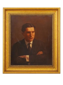 VINTAGE OIL ON CANVAS MALE PORTRAIT PAINTING