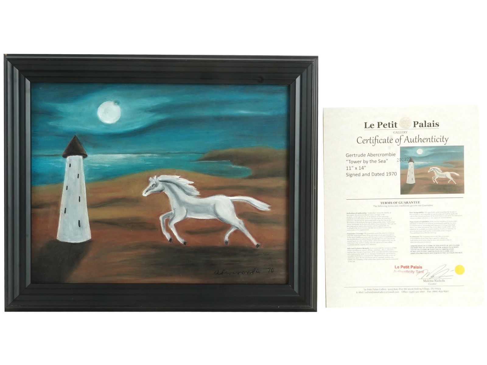 ATTR GERTRUDE ABERCROMBIE AMERICAN OIL PAINTING W COA (1 of 6)