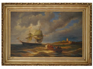 ANTIQUE AMERICAN WINSLOW HOMER OIL PAINTING 1865
