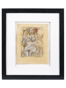 AFTER WILLEM DE KOONING AMERICAN MIXED MEDIA PAINTING