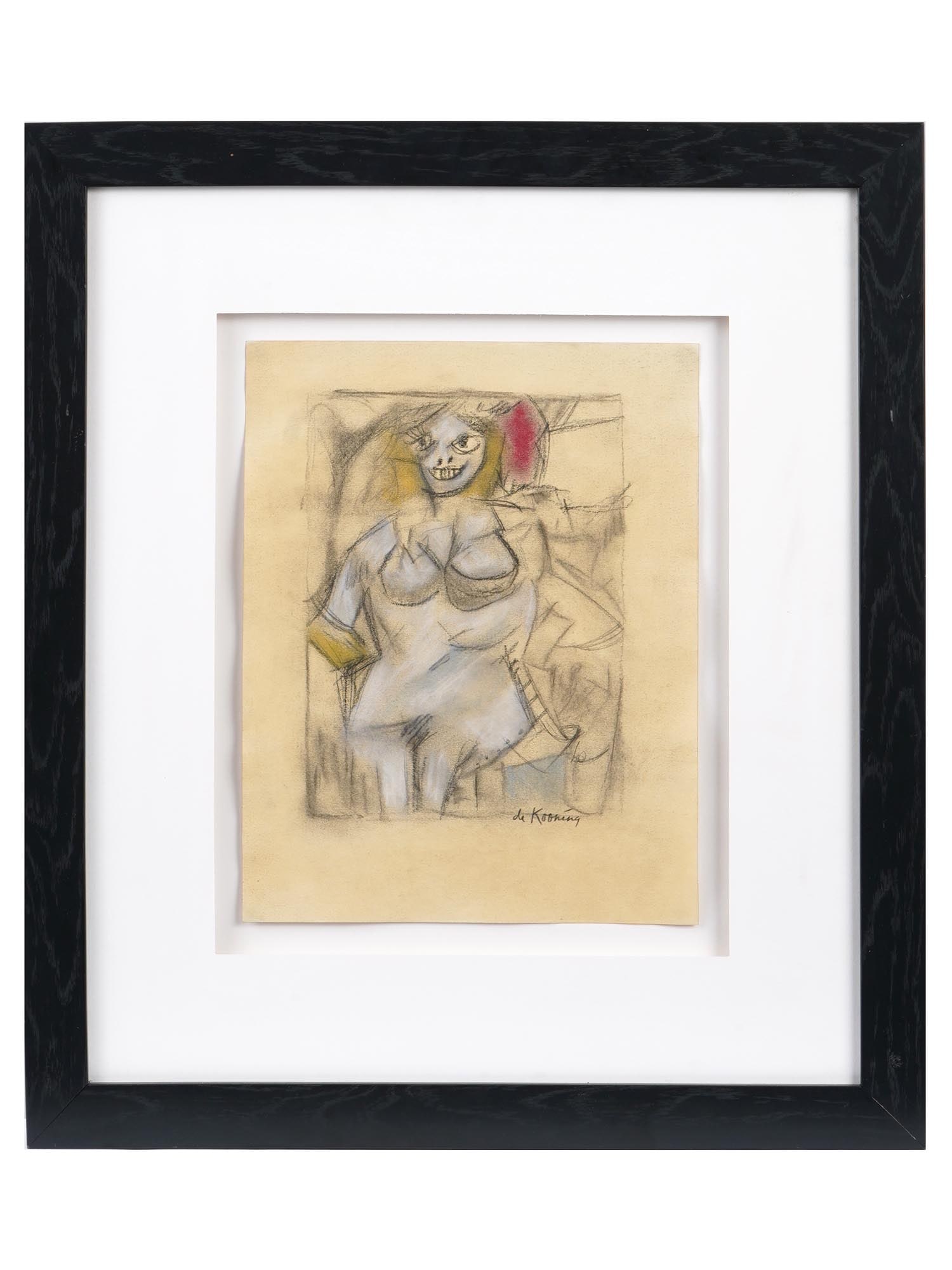 AFTER WILLEM DE KOONING AMERICAN MIXED MEDIA PAINTING (1 of 4)