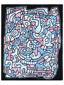 AFTER JEAN DUBUFFET FRENCH ABSTRACT PAINTING