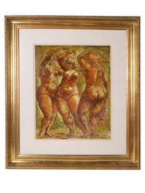 GRACES FEMALE NUDES PAINTING BY CHARLES BURDICK