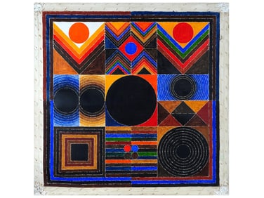 ATTR TO SAYED HAIDER RAZA INDIAN ACRYLIC PAINTING