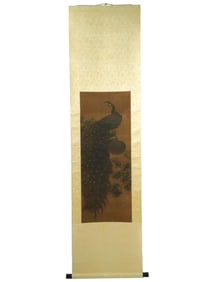SONG HUIZONG CHINESE INK COLOR PAINTING ON SILK