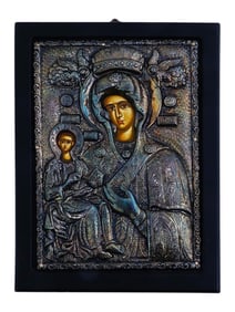 VINTAGE COPY BYZANTINE ICON MOTHER OF GOD WITH JESUS
