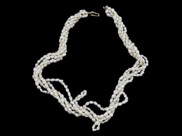 VINTAGE BAROQUE PEARL JEWELRY NECKLACE