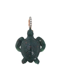 RUSSIAN CARVED BLOODSTONE GOLD DIAMONDS TURTLE PENDANT