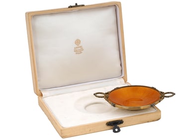 RUSSIAN GILT SILVER GUILLOCHE ENAMEL SERVING DISH