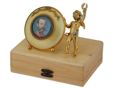 RUSSIAN GILT SILVER ENAMEL DIAMOND PICTURE FRAME