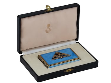 RUSSIAN GILT SILVER ENAMEL GEMSTONE CIGARETTE CASE