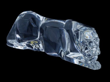 VINTAGE BACCARAT FRENCH CRYSTAL LIONESS FIGURE