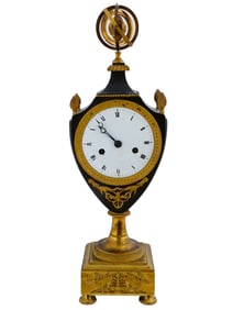 ANTIQUE FRENCH DIRECTOIRE ORMOLU MOUNTED MANTEL CLOCK