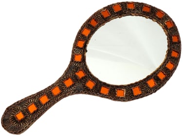 VINTAGE 1946 FRENCH LINE VAUTRIN TALOSEL HAND MIRROR