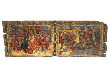 ANTIQUE ITALIAN HAND PAINTED SICILIAN BATTLE CART PANEL