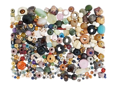 ANCIENT MEDITERRANEAN GLASS STONE BEADS COLLECTION