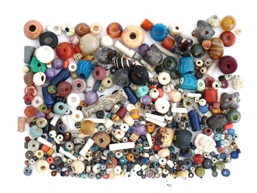 ANCIENT MEDITERRANEAN GLASS STONE BEADS COLLECTION