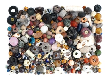 ANCIENT MEDITERRANEAN GLASS STONE BEADS COLLECTION