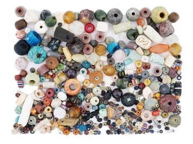 ANCIENT MEDITERRANEAN GLASS STONE BEADS COLLECTION