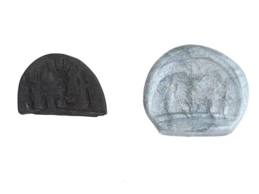 ANCIENT EGYPTIAN HEMATITE STONE INTAGLIO FRAGMENT