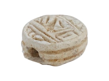 ANCIENT EGYPTIAN STEATITE HIEROGLYPHIC SCARAB AMULET
