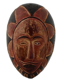 CENTRAL AFRICAN GABON PUNU LUMBO CARVED WOOD MASK