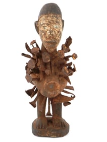 AFRICAN BAKONGO WOODEN NKISI NKONDI FETISH FIGURE