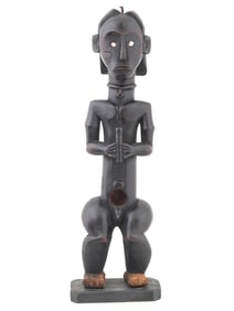 VINTAGE AFRICAN CARVED WOOD FANG GUARDIAN FIGURE BYERI