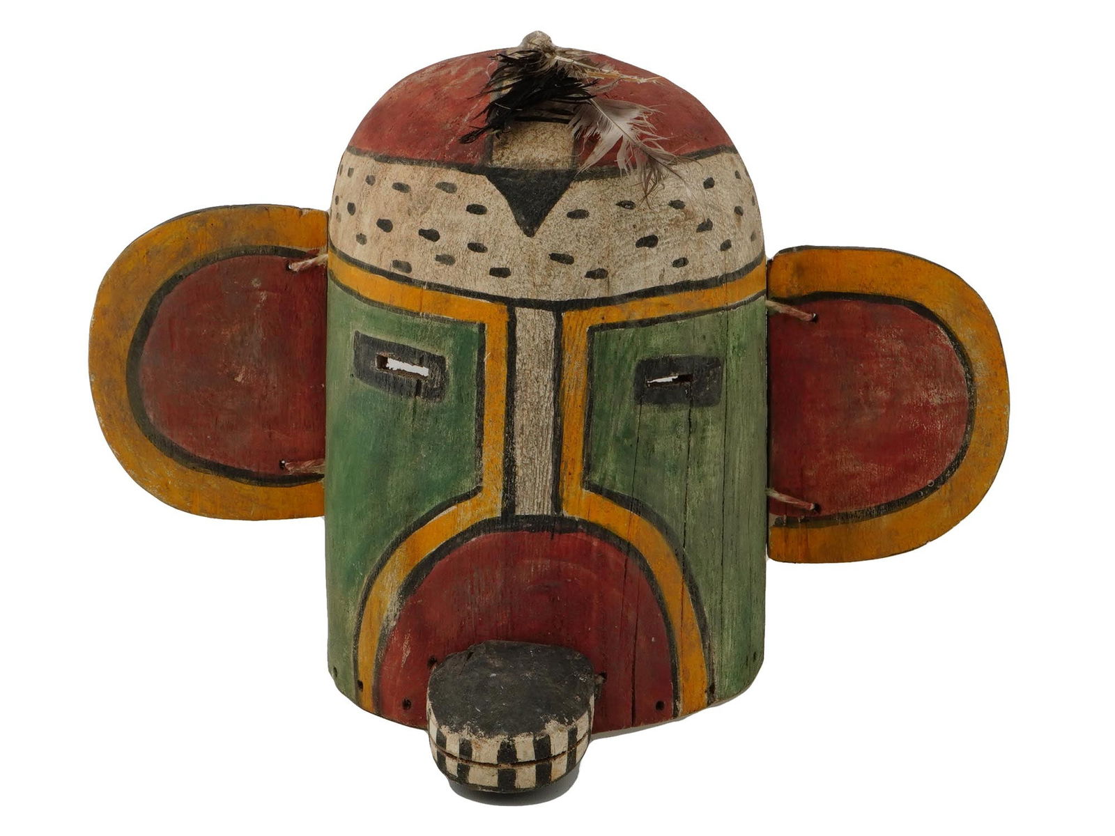 NATIVE AMERICAN WOODEN KACHINA CEREMONIAL MASK (1 of 6)