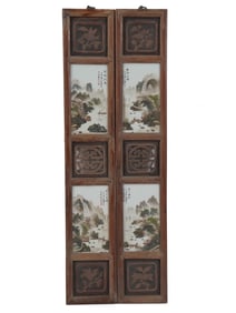ANTIQUE CHINESE PORCELAIN PLAQUE PAINTINGS SIGNED