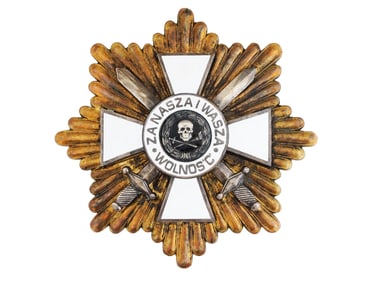RUSSIAN CIVIL WAR POLISH BRONZE STAR CROSS OF VALOUR