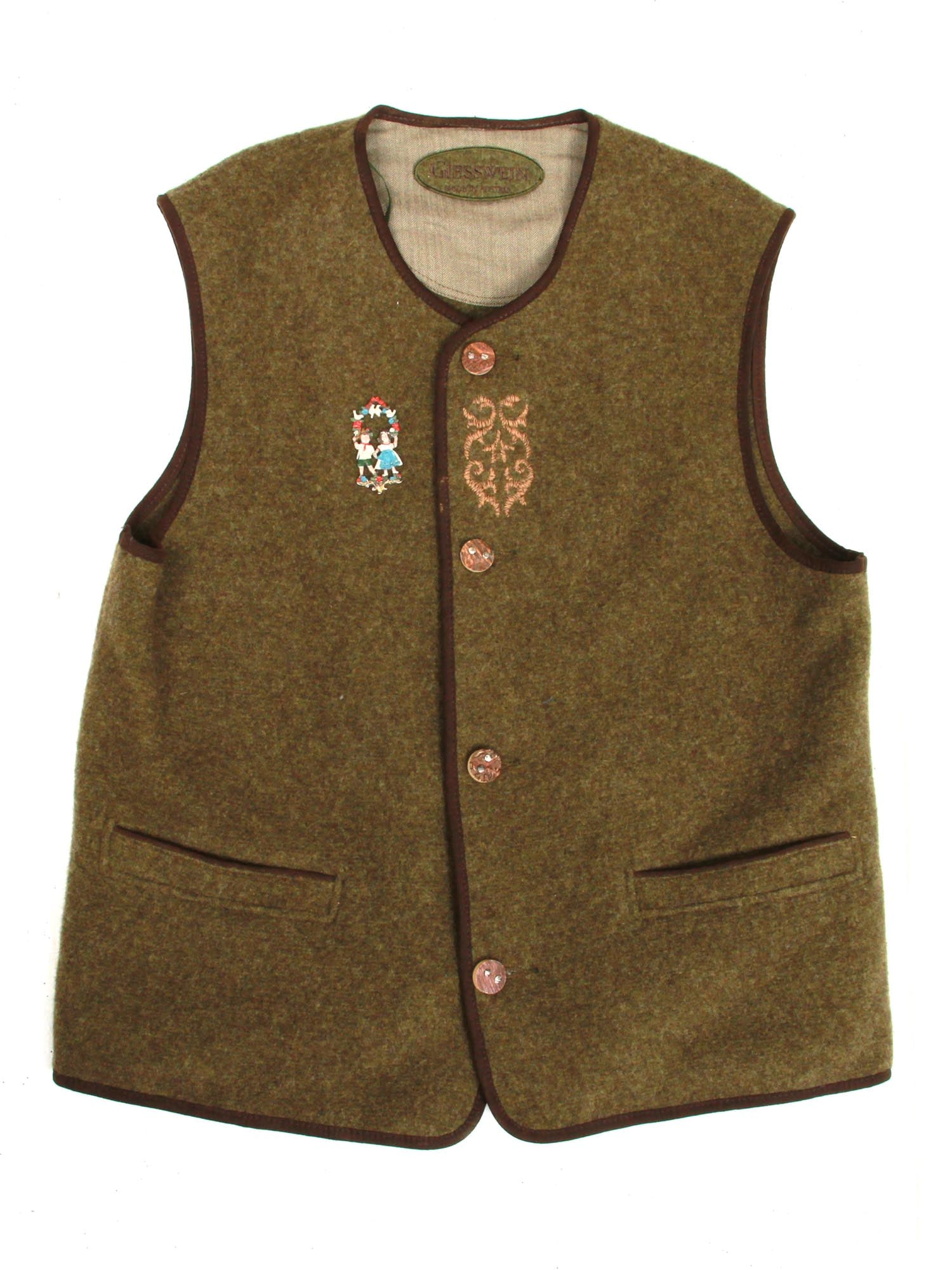 VINTAGE AUSTRIAN GIESSWEIN WOOL VEST W EMBROIDERY (1 of 4)