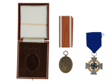 WWII GERMAN 50 YEARS OF SERVICE AND WEST WALL MEDALS