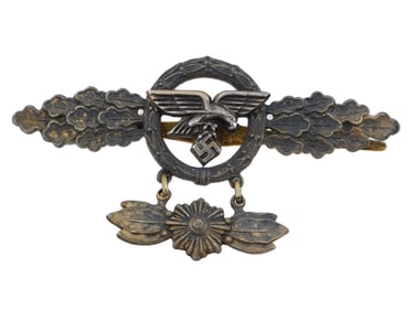 WWII NAZI GERMAN TRANSPORT PILOTS BADGE W STAR PENDANT