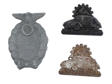 PRE WWII NAZI GERMAN BRAUNSCHWEIG VOLKSWAGEN BADGES