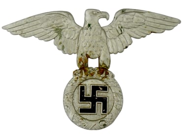 WWII GERMAN NSKK MOTORCYCLE CRASH HELMET EAGLE BADGE