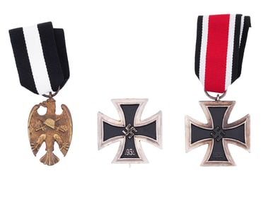 WWI AUSTRIAN HEIMWEHR MEDAL AND WWII NAZI IRON CROSSES