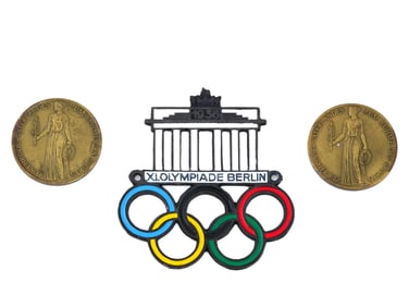GROUP OF 3 1936 GERMAN BERLIN OLYMPIC GAMES ITEMS