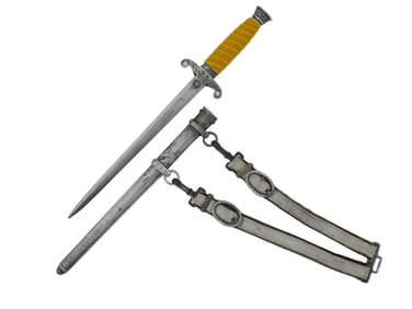 WWII NAZI GERMAN OFFICER DAGGER W HANGERS MARKED