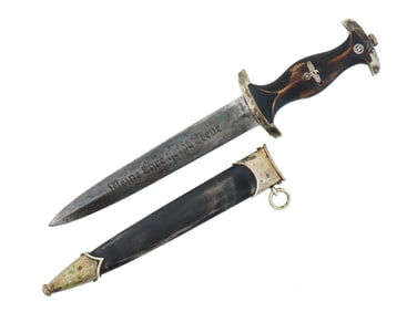 WWII GERMAN SS DAGGER W SCABBARD BY BOKER SOLINGEN