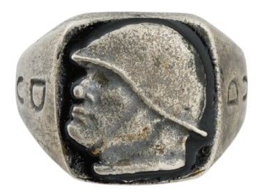 ITALIAN WWII TYPE BENITO MUSSOLINI SILVER RING