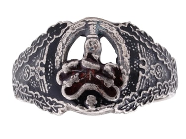 GERMAN WWII ANTI PARTISAN WARFARE SILVER RING