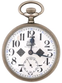 WWII NAZI GERMAN RECORD CO GENEVE POCKET WATCH