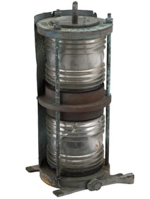 ANTIQUE AMERICAN BRASS DOUBLE STACKED MARITIME BEACON