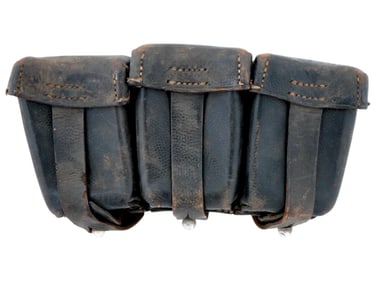 WWII GERMAN MAUSER K98 RIFLE LEATHER AMMUNITION POUCH