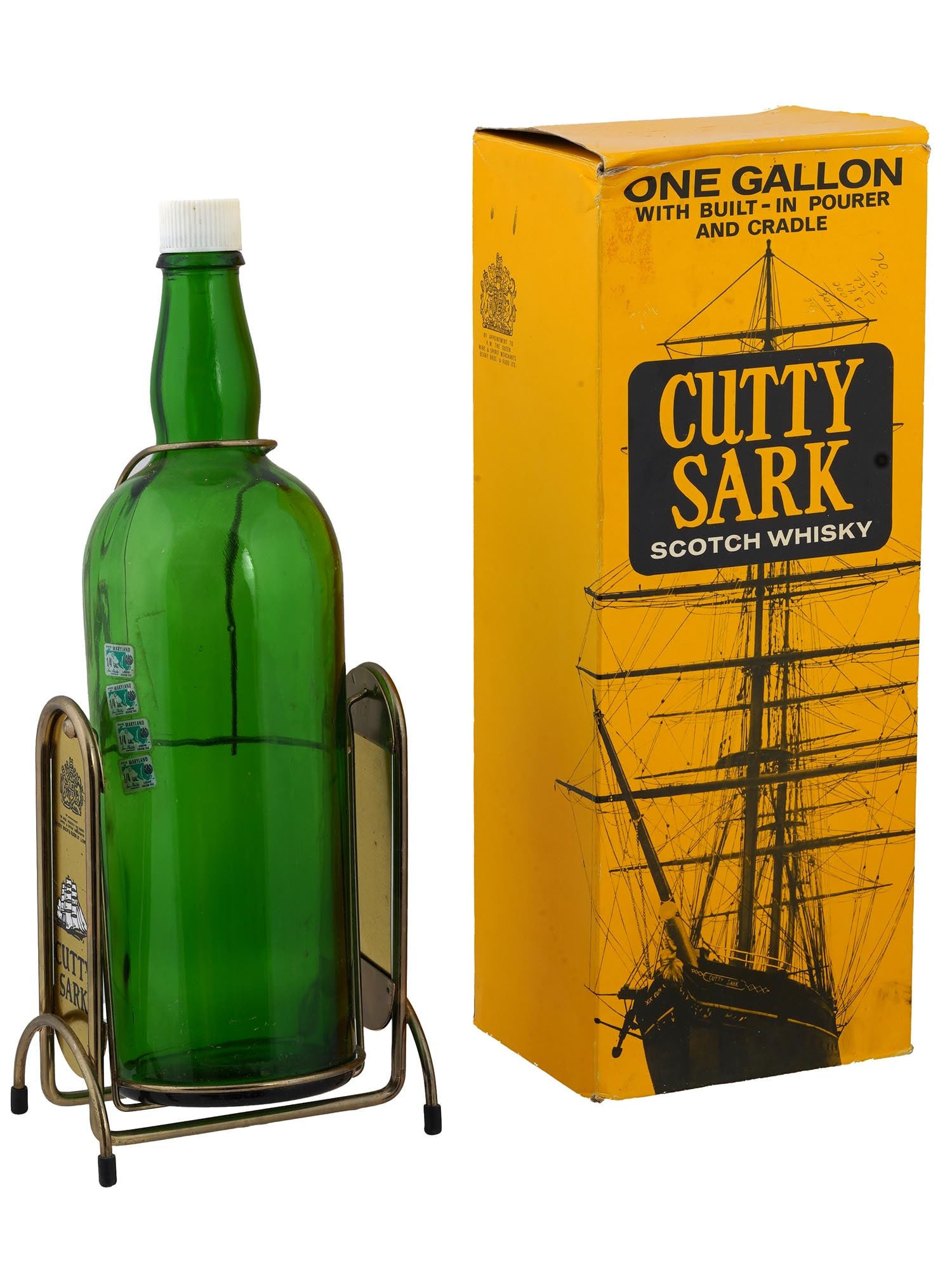 CUTTY SARK SCOTCH WHISKY BOTTLE W STAND IOB (1 of 9)