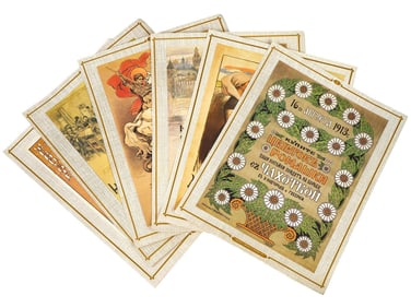 SIX ANTIQUE RUSSIAN 1913 TO 1916 POSTERS