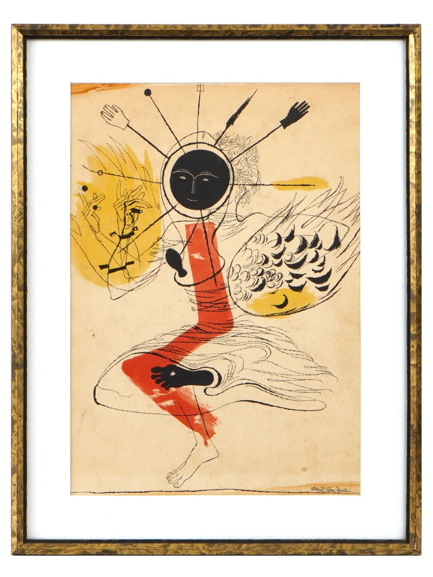 DAVID STONE MARTIN AMERICAN MIXED MEDIA PAINTING (1 of 4)